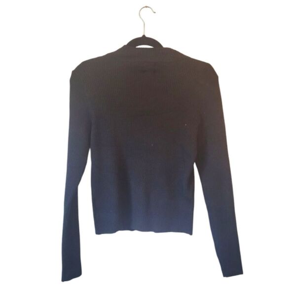 Hippie Rose Classic Black Ribbed Keyhole Neckline Sweater Size XL NWT - Picture 2 of 6